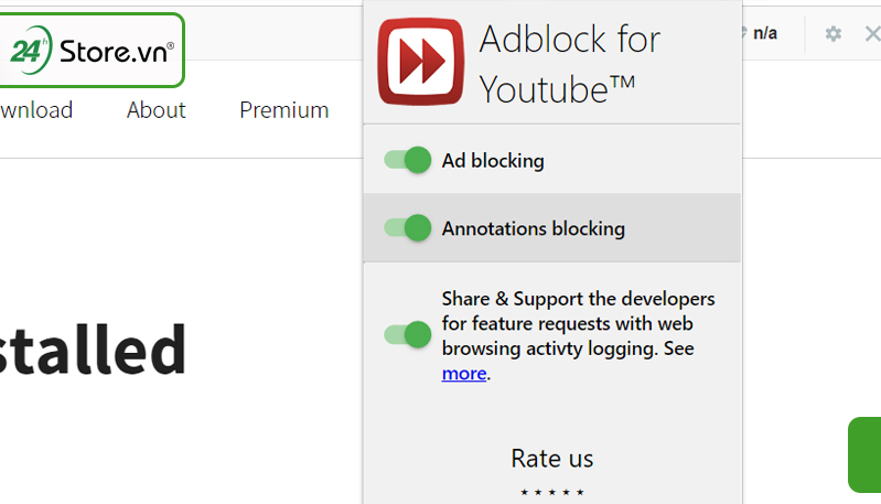 Chặn quảng cáo trên Youtube bằng phần mềm Adblock for Youtube