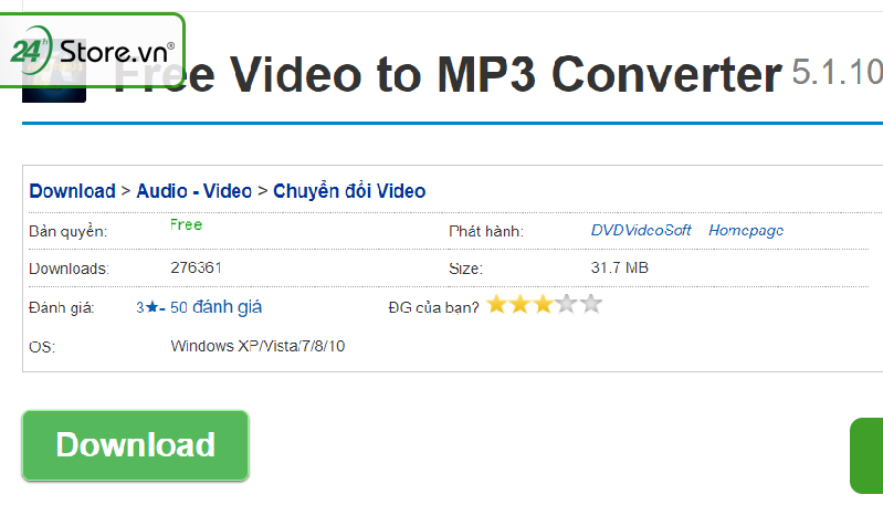 Chuyển nhạc Youtube sang Mp3 với Free Video to MP3