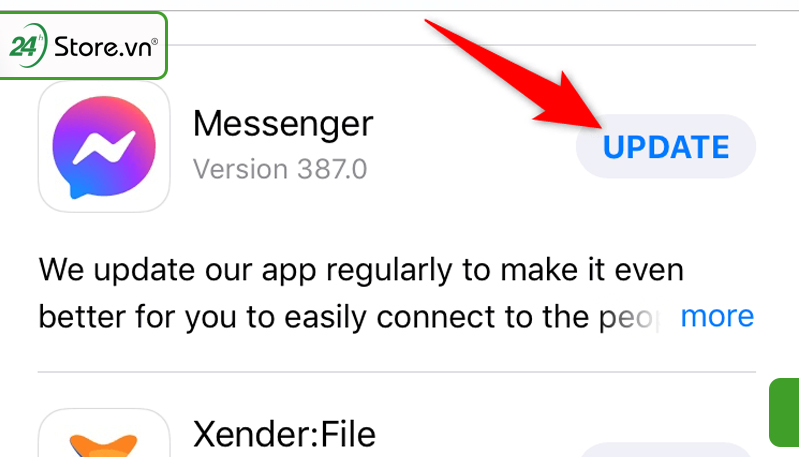 Cập nhật ứng dụng Messenger phiên bản mới nhất trên iPhone