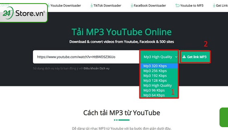 Bước 3 Tách nhạc nhanh từ Youtube bằng Ytop1