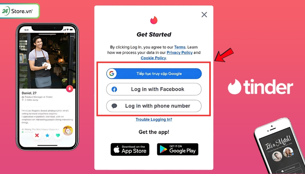 Đăng nhập Tinder