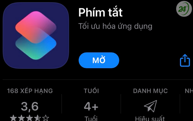 Cài đặt ứng dụng Phím tắt trên điện thoại iPhone