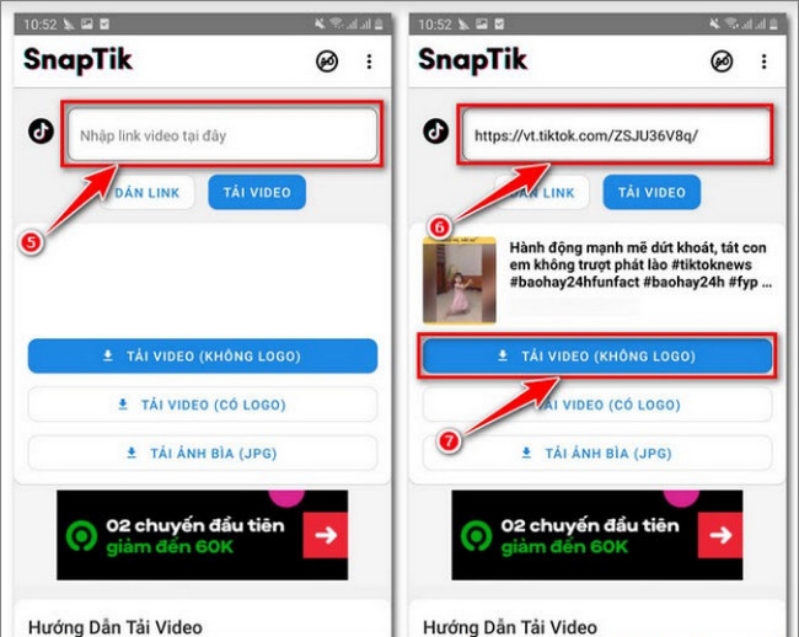 Hướng dẫn sử dụng app SnapTik