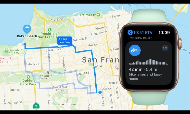 xem bản đồ trên Apple Watch  xem bản đồ trên Apple Watch