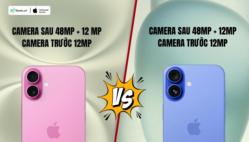 so sánh camera iphone 16 và iphone 16 plus