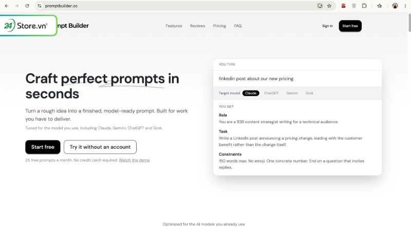 AI viết prompt PromptBuilder
