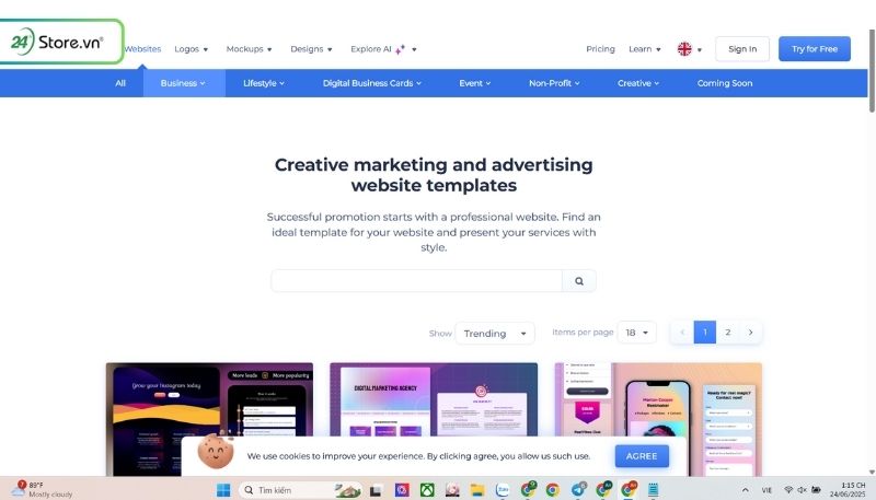 Renderforest Giúp làm web sáng tạo