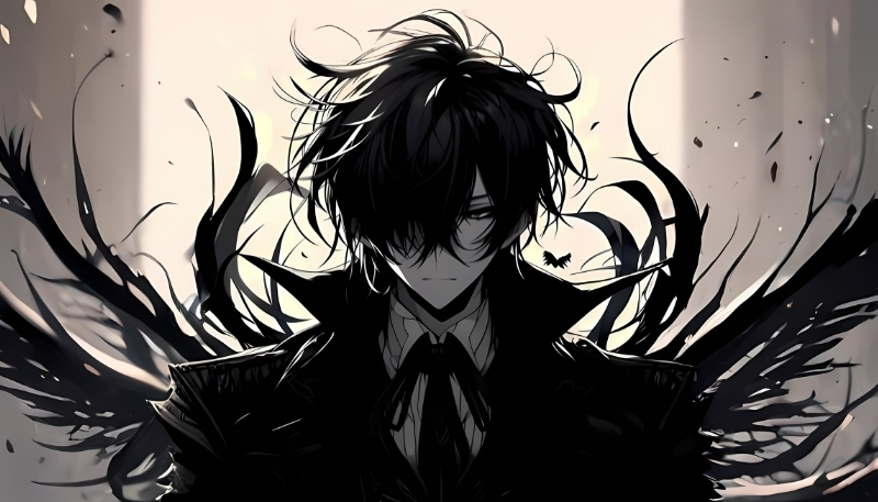 Ảnh ác quỷ anime buồn đến trắng anime style