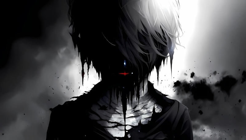 Wallpaper ác quỷ anime buồn đến trắng
