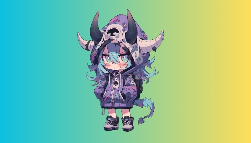 Wallpaper ác quỷ anime chibi cho iPhone