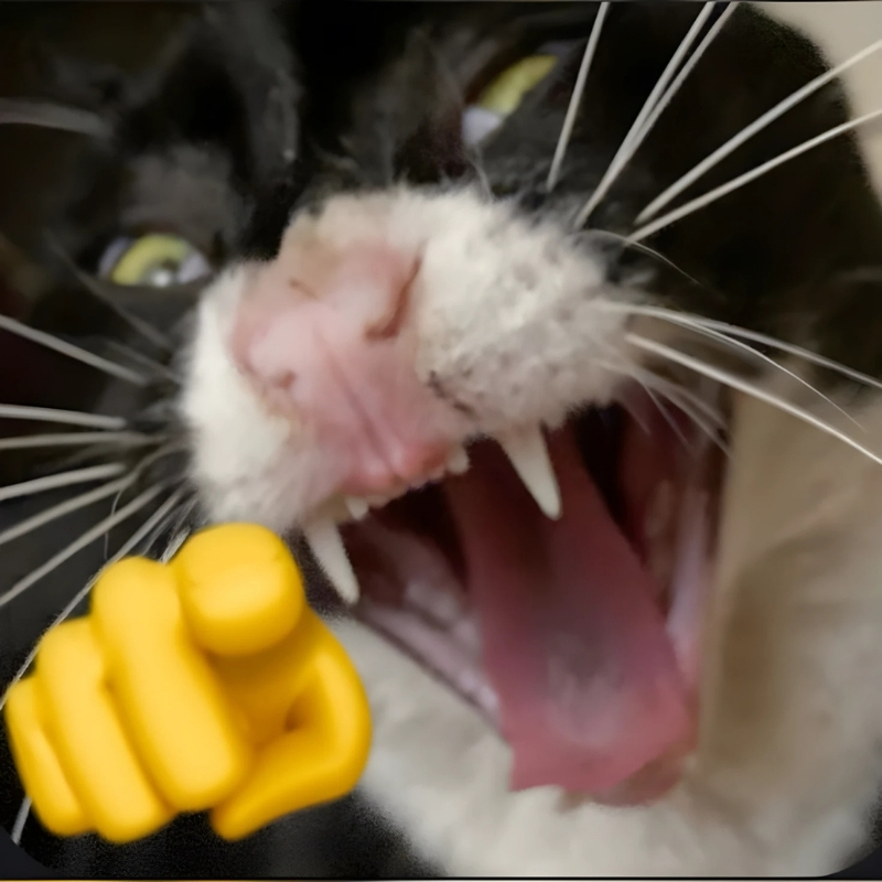 meme mèo cười chỉ tay nhật báo