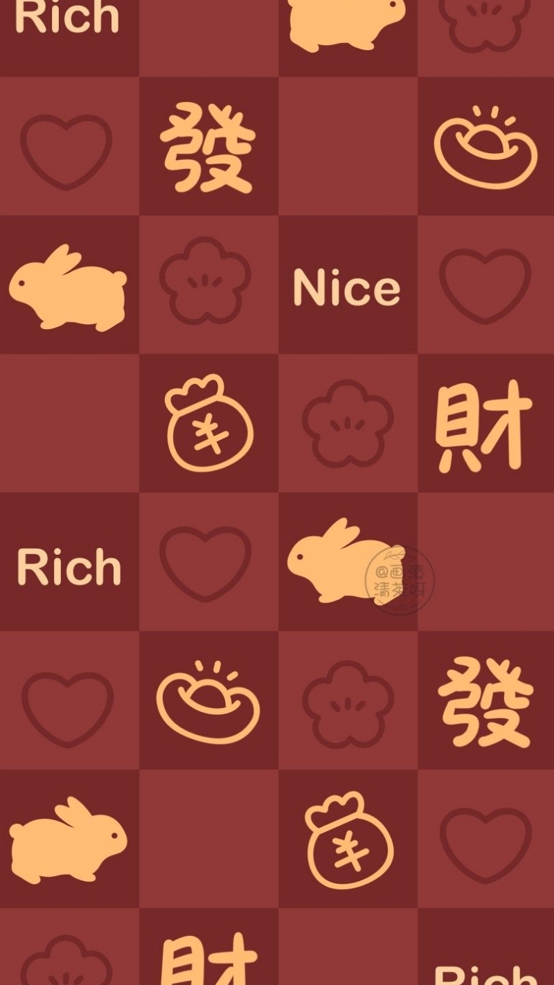 hình ảnh nền caro đỏ thỏ trắng