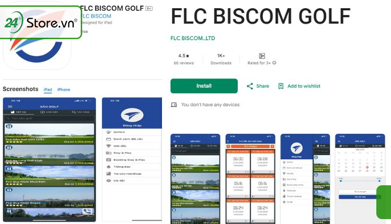Phần mềm đặt sân Golf FLC Biscom Golf