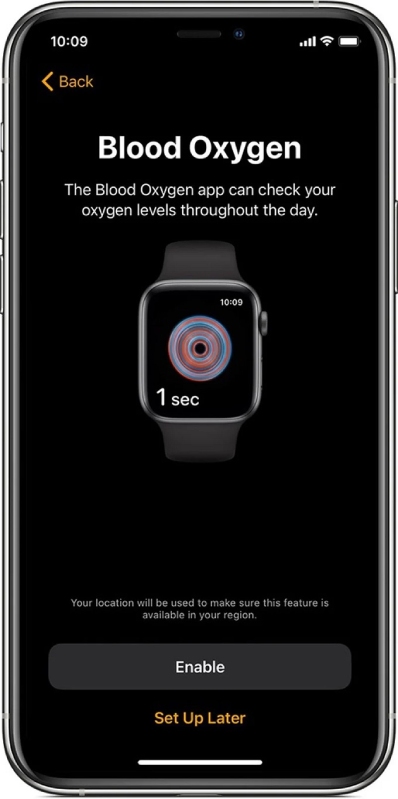 Đo nồng độ Oxy trong máu trên Apple Watch Series 6