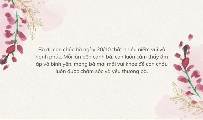 Hình ảnh 20/10 tặng bà 5