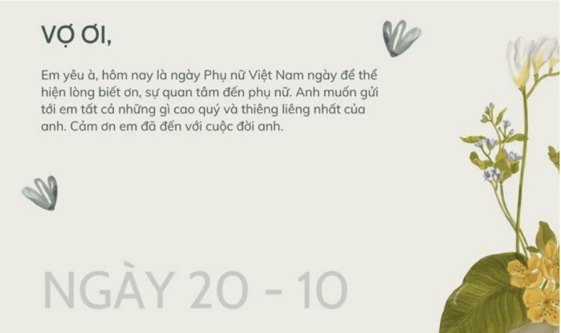 Hình ảnh 20/10 tặng vợ 9
