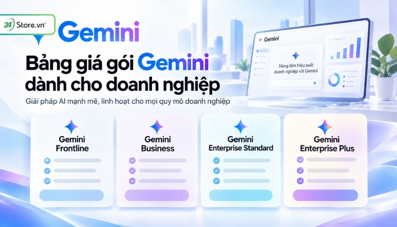 Bảng giá các gói Gemini dành cho doanh nghiệp