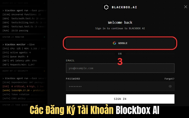 đăng ký tài khoảng Blackbox AI