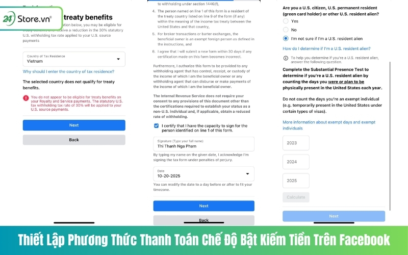 cách thiết lập tài khoản ngân hàng trên facebook