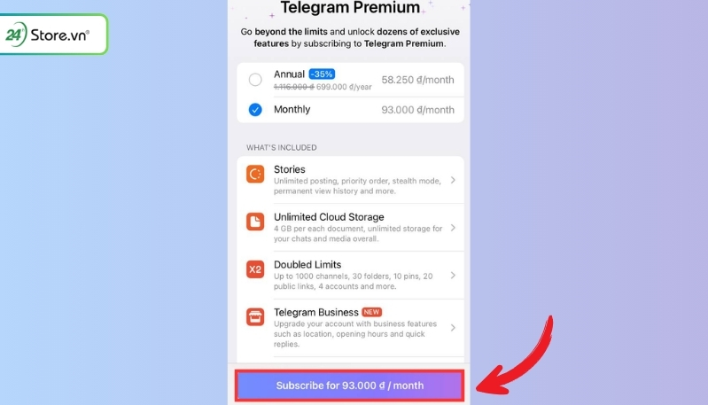 hướng dẫn đăng ký telegram premium
