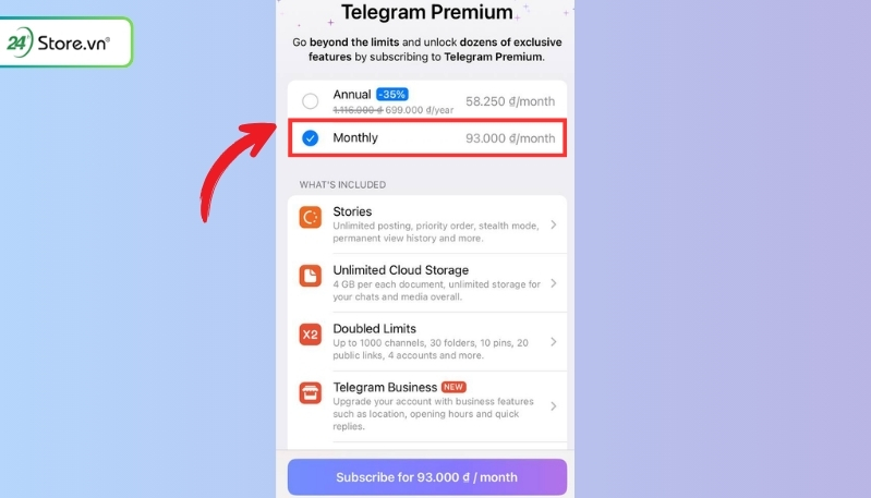 mua telegram premium