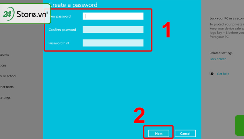 Cách 1: Đặt mật khẩu trong phần Cài đặt
