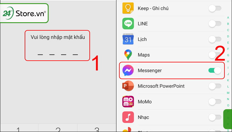 Cách đặt mật khẩu Messenger trên oppo