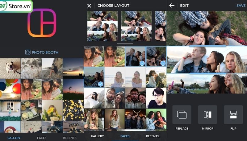 dùng layout from instagram để ghép ảnh trên iphone