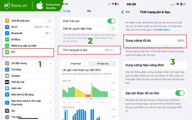 Đánh giá tình trạng pin 13 Pro Max