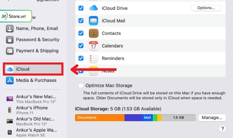 Kiểm tra Macbook qua iCloud