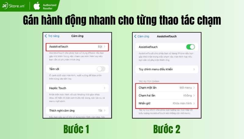 Cách gán hành động nhanh trên iPhone 13