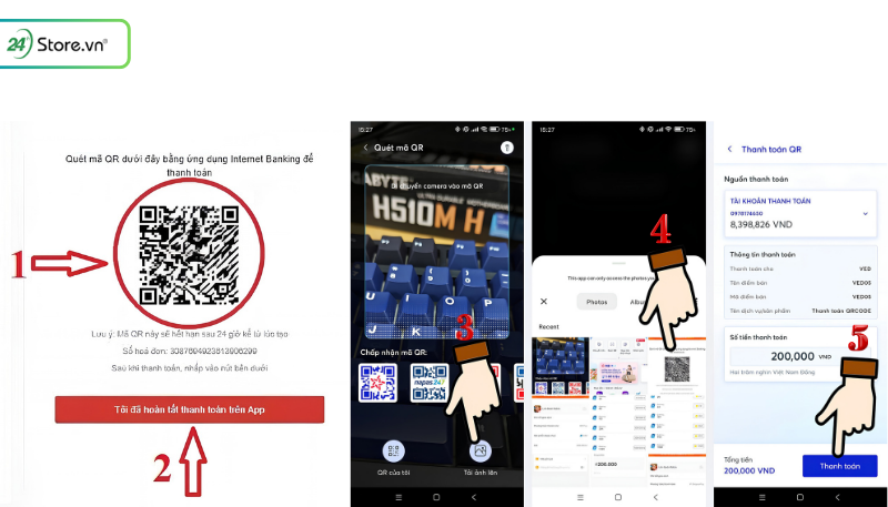 Cách nạp thẻ Garena bằng QR Pay bước 2