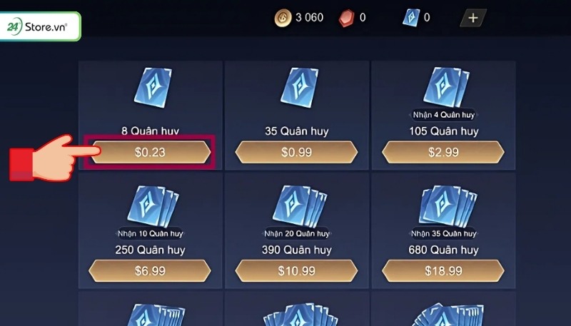 hướng dẫn thanh toán liên quân bằng google play