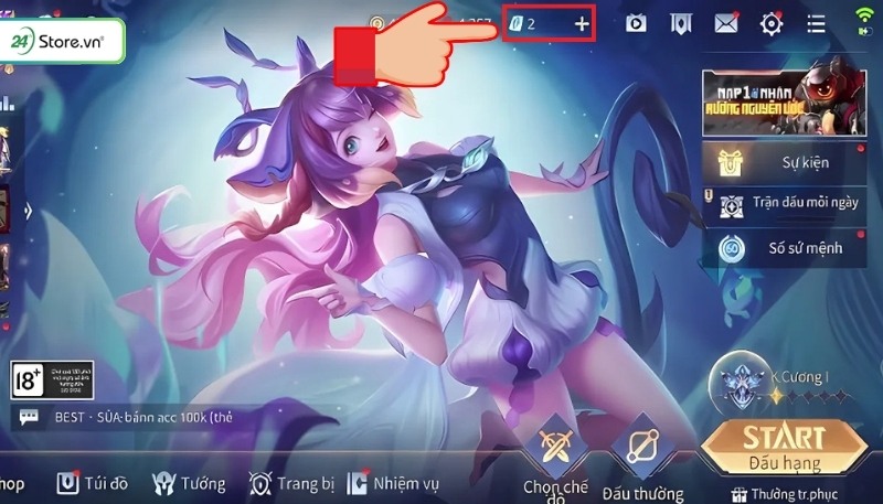 Nạp thẻ liên quân trên thiết bị Android đơn giản