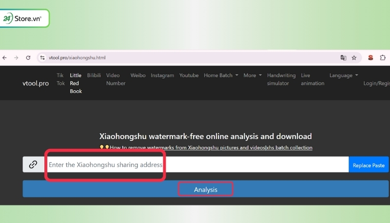 cách tải video xiaohongshu không chứa logo vtool