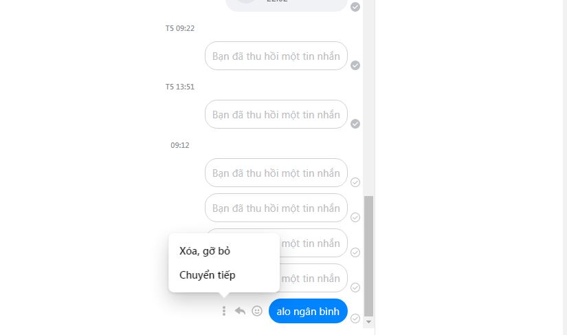 Cách thu hồi nhắn trên Messenger