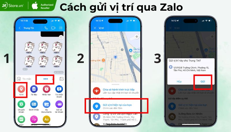Cách gửi vị trí hiện tại của tôi qua Zalo