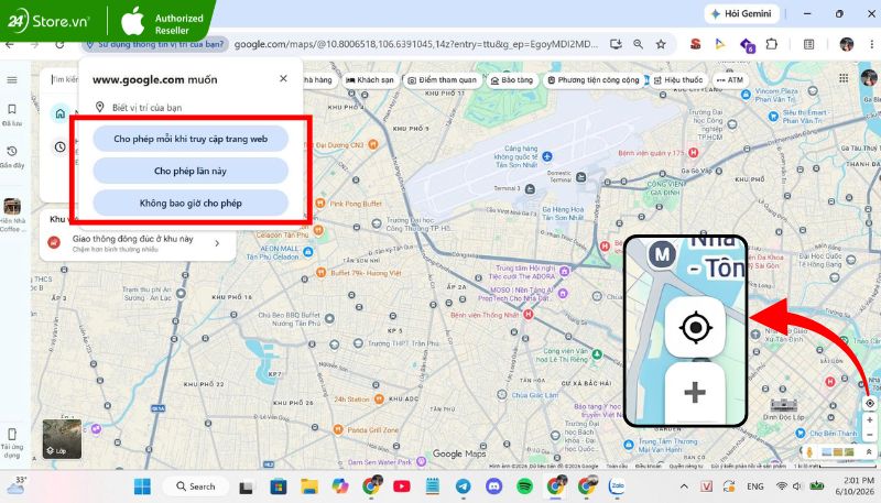 Xác định vị trí của tôi trên Google Maps bằng máy tính