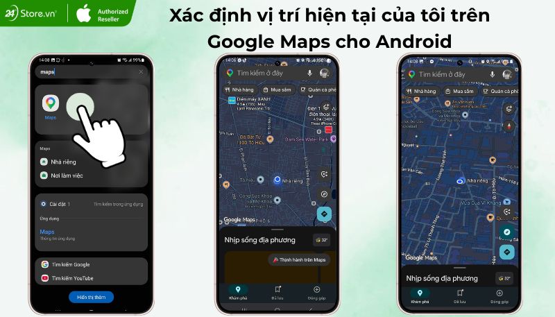 Xác định vị trí của tôi trên Google Maps cho Android