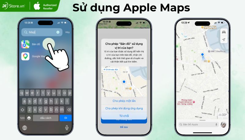 Xác định vị trí trên Apple Maps