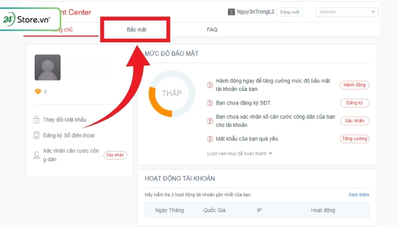 Cách xác thực tài khoản Garena Liên Quân