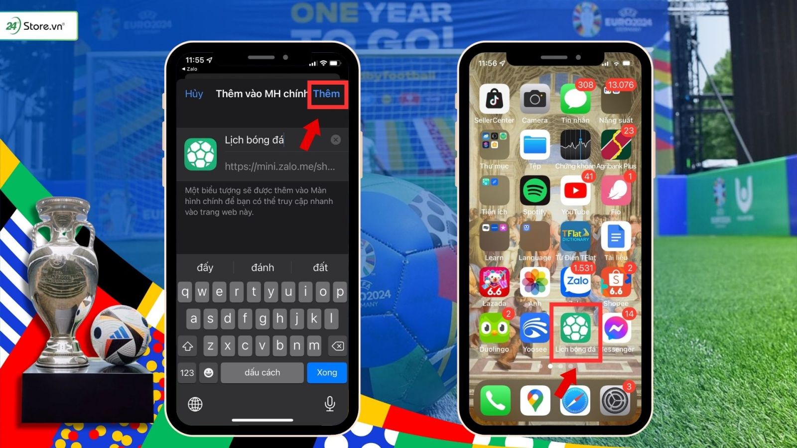 cách xem lịch bóng đá trên zalo