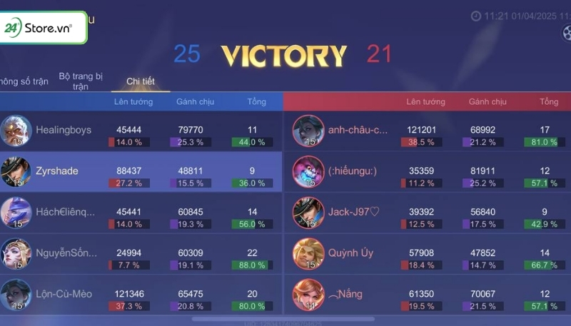 Cách xem lịch sử thi đấu trong Liên Quân