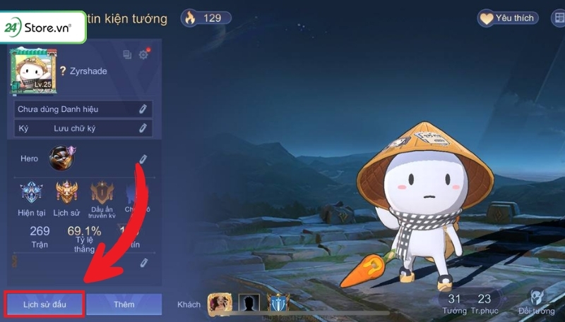 Xem lịch sử đấu Liên Quân