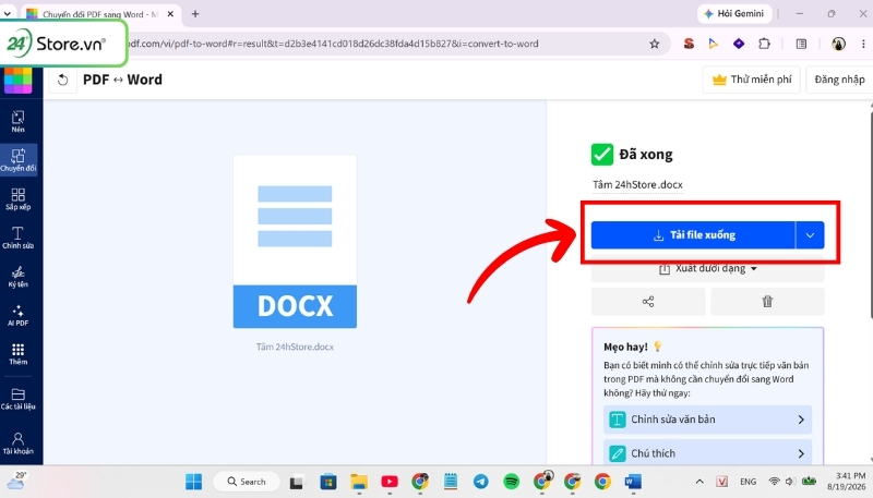 Cách chuyển file PDF sang Word bằng Smallpdf