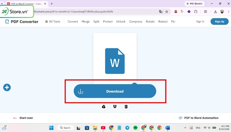 Cách dùng PDF Convert chuyển PDF sang Word