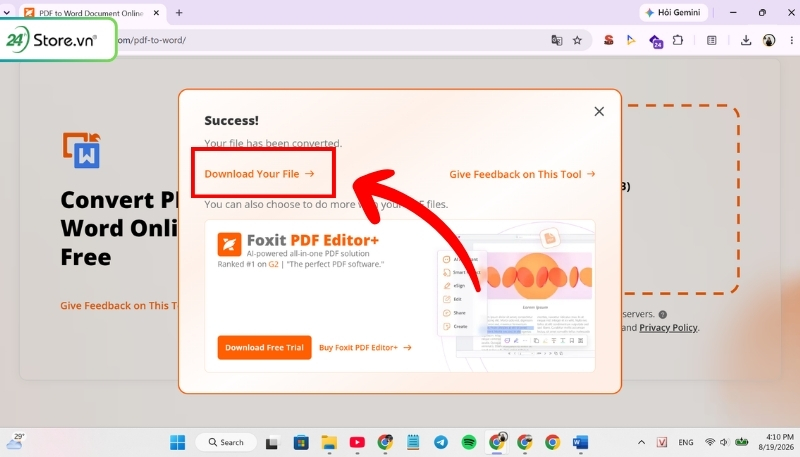 Chuyển đổi file PDF sang Word bằng Foxit PDF Editor