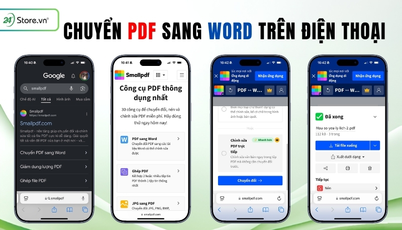 Chuyển file PDF sang Word trên điện thoại