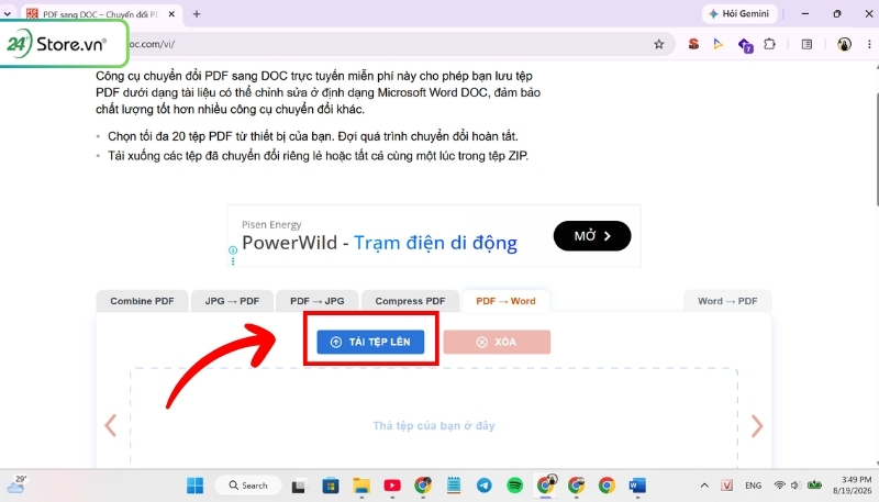Dùng PDF2DOC chuyển PDF sang Word