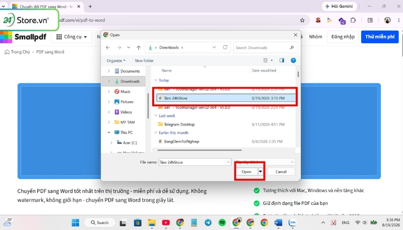 Dùng Smallpdf chuyển PDF sang Word